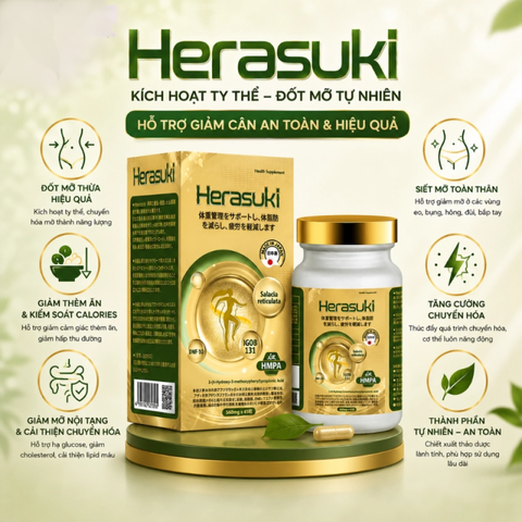 (Hàng Nhập Khẩu) Viên Uống Giảm Cân Herasuki Nhật Bản 45 Viên - Hỗ Trợ Kiểm Soát Cân Nặng, Giảm Hấp Thu Chất Béo