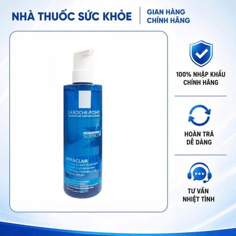 Sữa rửa mặt La Roche Posay Effaclar Gel cho da dầu mụn - Dạng gel làm sạch sâu, kiểm soát dầu, giảm mụn đầu đen (300ml, 400ml)