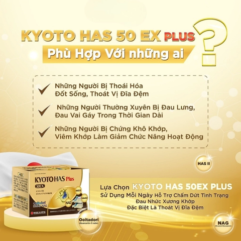 (Hàng nhập khẩu) Viên Uống Hỗ Trợ Xương Khớp Kyoto Has 50EX Plus 30 Viên - Hỗ Trợ Giảm Đau Khớp, Tăng Cường Sụn Khớp