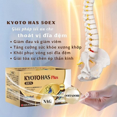(Hàng nhập khẩu) Viên Uống Hỗ Trợ Xương Khớp Kyoto Has 50EX Plus 30 Viên - Hỗ Trợ Giảm Đau Khớp, Tăng Cường Sụn Khớp
