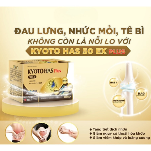 (Hàng nhập khẩu) Viên Uống Hỗ Trợ Xương Khớp Kyoto Has 50EX Plus 30 Viên - Hỗ Trợ Giảm Đau Khớp, Tăng Cường Sụn Khớp
