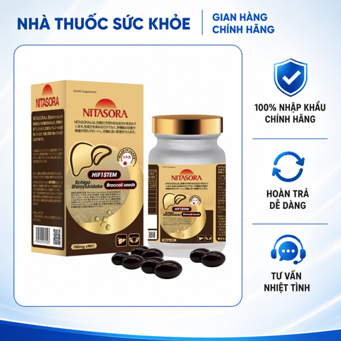 (Hàng nhập khẩu) Viên Uống Hỗ Trợ Chức Năng Gan Nitasora 60 Viên - Hỗ Trợ Bảo Vệ Gan, Tăng Cường Giải Độc Gan
