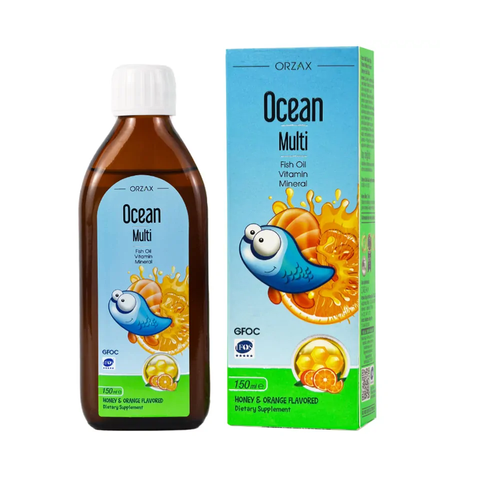 (Hàng Nhập Khẩu) Dầu Cá Ocean Multi Fish Oil Vitamin Mineral ORZAX 150ml - Bổ Sung Omega 3, Vitamin & Khoáng Chất Cho Bé