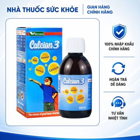 (Hàng nhập khẩu) Siro Bổ Sung Canxi Cho Bé Calcion 3 200ml - Canxi Nước Kết Hợp Vitamin D3, Magie, Kẽm Hỗ Trợ Phát Triển Chiều Cao