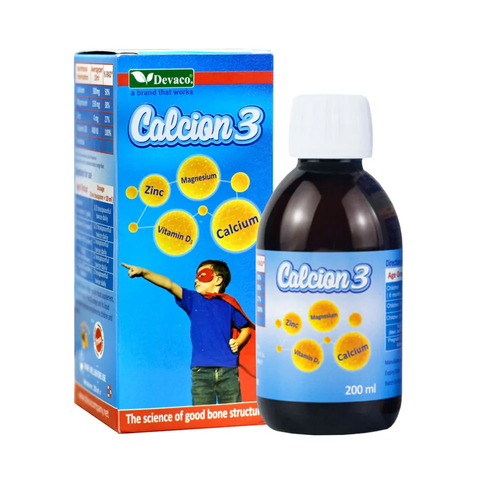 (Hàng nhập khẩu) Siro Bổ Sung Canxi Cho Bé Calcion 3 200ml - Canxi Nước Kết Hợp Vitamin D3, Magie, Kẽm Hỗ Trợ Phát Triển Chiều Cao