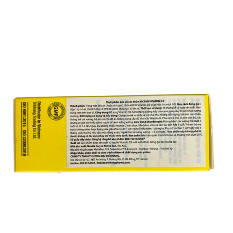 (Hàng nhập khẩu) Xịt Ocean Vitamin D3 400IU ORZAX 20ml - Bổ Sung Vitamin D3, Hỗ Trợ Xương Răng Chắc Khỏe, Tăng Hấp Thu Canxi