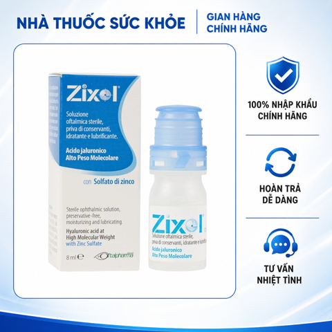 (Hàng nhập khẩu) Nước Mắt Nhân Tạo ZIXOL Lọ 20ml - Hỗ Trợ Giảm Khô Mỏi Mắt, Dưỡng Ẩm Mắt, Bảo Vệ Giác Mạc