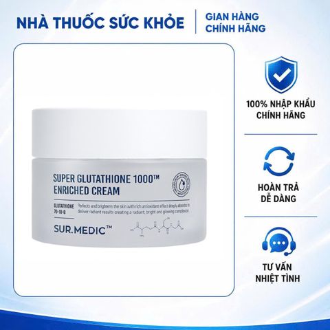 (Hàng nhập khẩu) Kem dưỡng trắng da Sur.Medic Super Glutathione 1000TM Enriched Cream