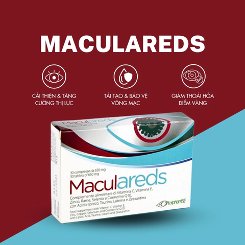 (Hàng nhập khẩu) Viên Uống Bổ Mắt Maculareds 30 Viên - Bổ Sung Vitamin Và Dưỡng Chất Cho Mắt, Hỗ Trợ Mắt Sáng Khỏe