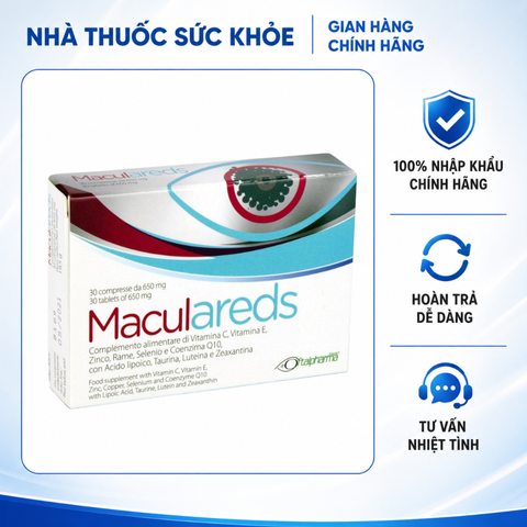 (Hàng nhập khẩu) Viên Uống Bổ Mắt Maculareds 30 Viên - Bổ Sung Vitamin Và Dưỡng Chất Cho Mắt, Hỗ Trợ Mắt Sáng Khỏe