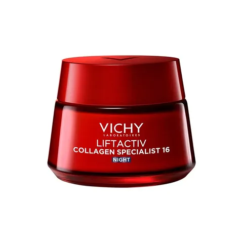 (Hàng nhập khẩu) Kem Dưỡng Đêm Vichy Liftactiv Collagen Specialist Night 50ml - Hỗ Trợ Sáng Da, Mờ Thâm Nám, Trẻ Hóa Da