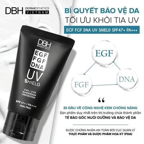 (Hàng nhập khẩu) Kem Chống Nắng DBH UV Shield EGF FGF DNA SPF47 - Bảo Vệ Da Khỏi Tia UVA/UVB, Cấp Ẩm, Dưỡng Da Khỏe Mạnh, 60ml