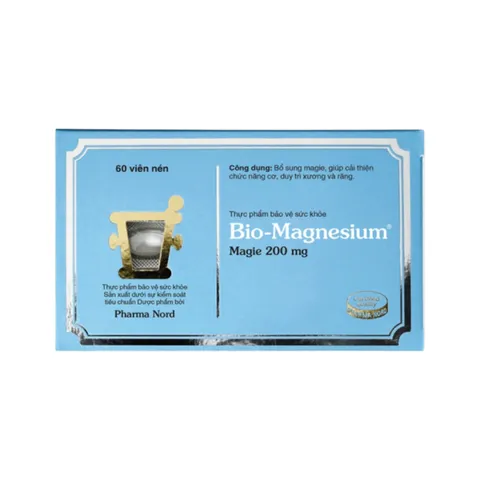 (Hàng nhập khẩu) Viên Uống Magie Pharma Nord Bio-Magnesium 200mg 60 Viên - Hỗ Trợ Cơ Bắp, Giảm Mệt Mỏi, Duy Trì Xương Răng