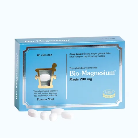 (Hàng nhập khẩu) Viên Uống Magie Pharma Nord Bio-Magnesium 200mg 60 Viên - Hỗ Trợ Cơ Bắp, Giảm Mệt Mỏi, Duy Trì Xương Răng