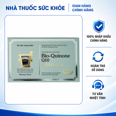 (Hàng nhập khẩu) Viên Uống Pharma Nord Bio-Quinone Q10 Gold 100mg 30 Viên - Hỗ Trợ Sức Khỏe Tim Mạch, Tăng Cường Năng Lượng