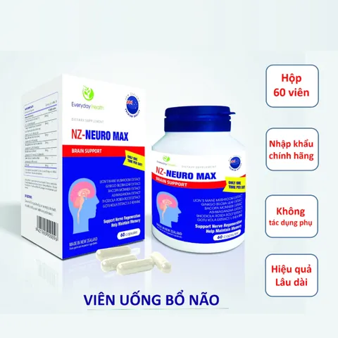 (Hàng nhập nhẩu) Viên Uống Bổ Não NZ-Neuro Max 60 Viên - Hỗ Trợ Tăng Cường Tuần Hoàn Não, Cải Thiện Trí Nhớ