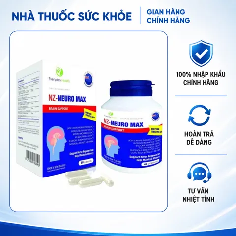 (Hàng nhập nhẩu) Viên Uống Bổ Não NZ-Neuro Max 60 Viên - Hỗ Trợ Tăng Cường Tuần Hoàn Não, Cải Thiện Trí Nhớ