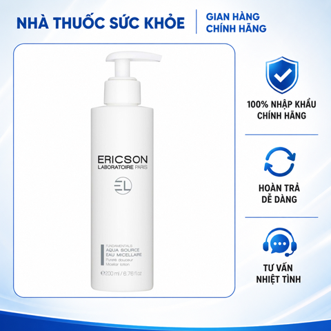 (Hàng nhập khẩu) Nước Tẩy Trang 2 Trong 1 Ericson Aqua Source Eau Micellaire 200ml - Làm Sạch Sâu, Cấp Ẩm Dịu Nhẹ, Cho Da Mềm Mịn