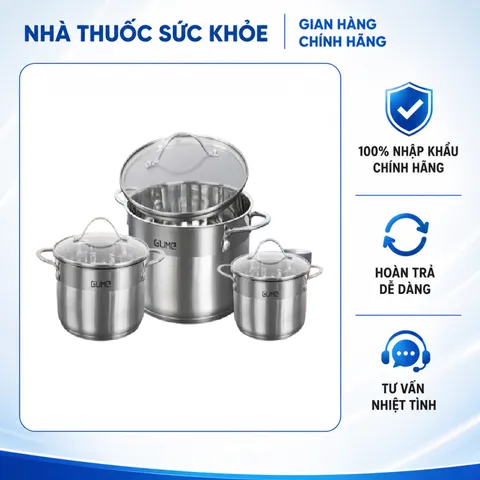 (Hàng nhập khẩu) Bộ nồi inox 304 cao cấp 3 món Gume Classic GM-3566