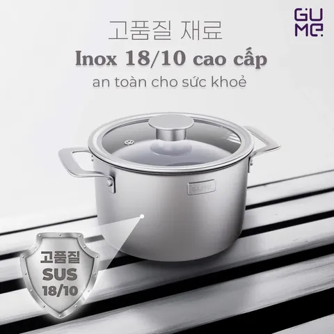 (Hàng nhập khẩu) Nồi inox nguyên khối Gume Namsan GMP-3018 size 18