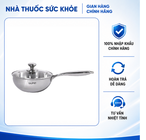 (Hàng nhập khẩu) Chảo Nguyên Khối Sâu Lòng Inox 18/10 Gume Trimax GM-W1520 Size 20