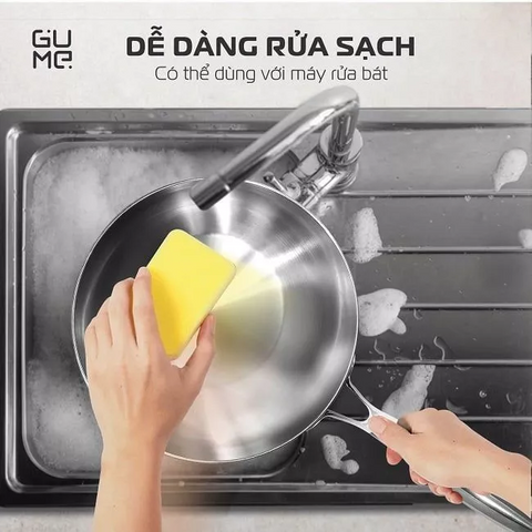 (Hàng nhập khẩu) Chảo Nguyên Khối Sâu Lòng Inox 18/10 Gume Trimax GM-W1524 Size 24