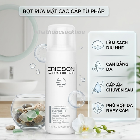 (Hàng nhập khẩu) Bọt Rửa Mặt Ericson Bio-Respect Cleansing Mousse 150ml - Làm Sạch Dịu Nhẹ, Dưỡng Ẩm Cho Da