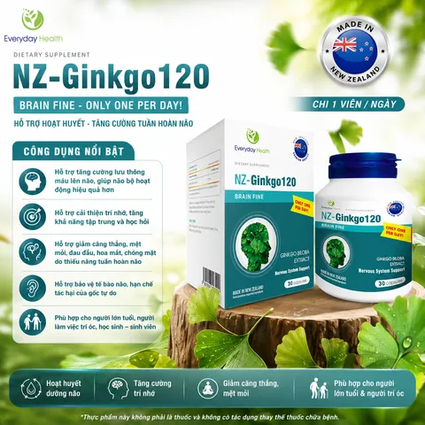 (Hàng nhập khẩu) Viên uống NZ – Ginkgo120 hỗ trợ bổ não hộp 30 viên