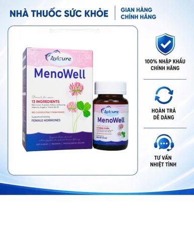 (Hàng chính hãng) Viên uống nội tiết tố Avisure Menowell hỗ trợ tăng cường nội tiết tố - Hộp 30 viên