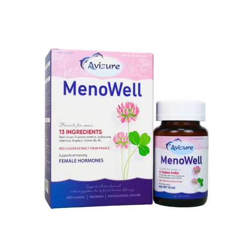 (Hàng chính hãng) Viên uống nội tiết tố Avisure Menowell hỗ trợ tăng cường nội tiết tố - Hộp 30 viên