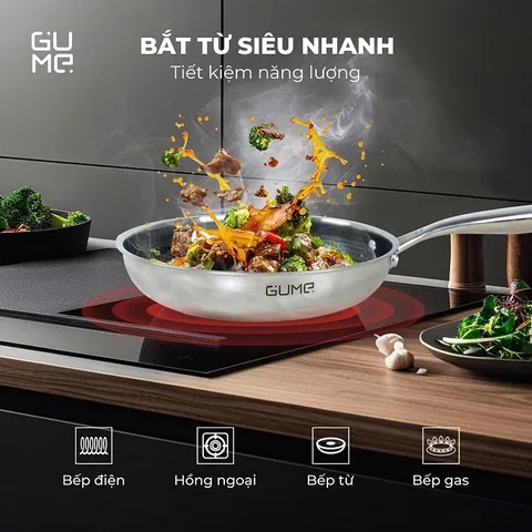 (Hàng nhập khẩu) Chảo inox chống dính Blackcube Gume GM1328N size 28cm