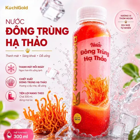 (Hàng chính hãng) Nước Đông trùng hạ thảo KochiGold - Chai 300ml