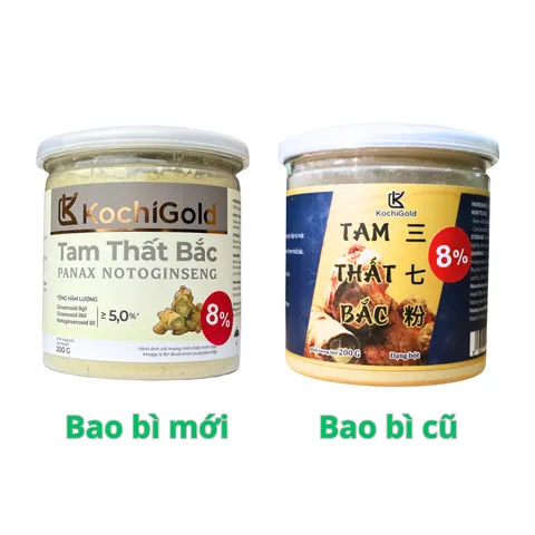 (Hàng chính hãng) Tam Thất Bắc Nguyên Chất KochiGold dạng bột hàm lượng 8% - Hộp 200g