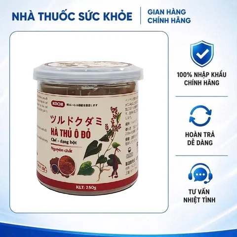 (Chính hãng) Hà thủ ô đỏ chế Kochi dạng bột nguyên chất 250g