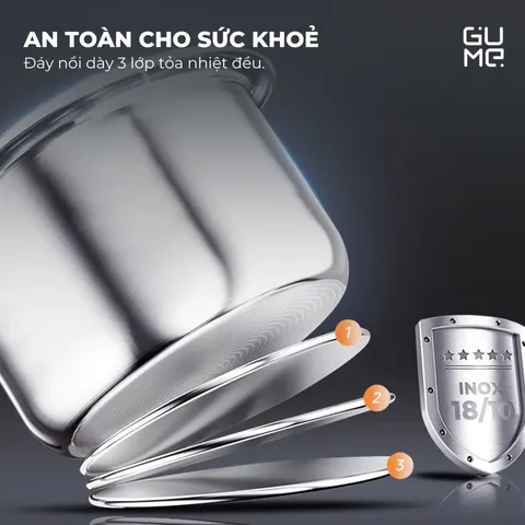 (Hàng nhập khẩu) Nồi Áp Suất Điện GUME GM-PC2838 6L Đa Năng 1000W Nấu Nhanh Tiết Kiệm Thời Gian