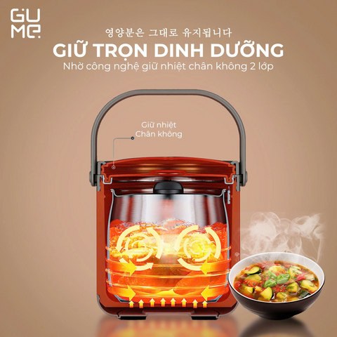 (Hàng nhập khẩu) Nồi Ủ Đa Năng Gume Korea GM-2086 Dung Tích 6.3L