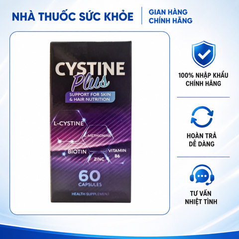 (Hàng nhập khẩu) Viên Uống Cystine Plus Hỗ Trợ Làm Đẹp Da, Giảm Sạm Nám, Giúp Tóc Chắc Khỏe - Hộp 60 Viên