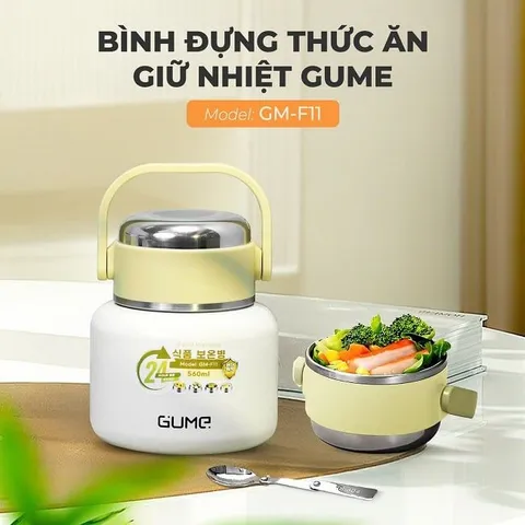 (Hàng nhập khẩu) Bình Đựng Thức Ăn Giữ Nhiệt Inox Gume Korea GM - F11 dung tích 560ml