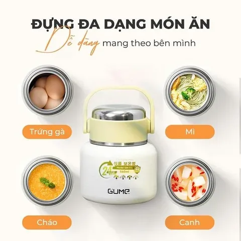 (Hàng nhập khẩu) Bình Đựng Thức Ăn Giữ Nhiệt Inox Gume Korea GM - F11 dung tích 560ml