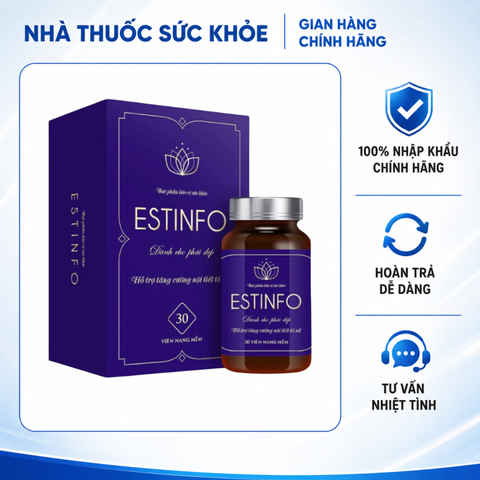 (Hàng chính hãng) Viên Uống Tiết Tố Nữ Estinfo Lọ 30 Viên - Hỗ Trợ Cải Thiện Tiết Tố, Đẹp Da, Giảm Bốc Hỏa Cho Phụ Nữ