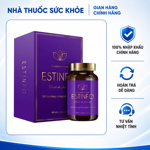 (Hàng chính hãng) Viên Uống ESTINFO Hỗ Trợ Nội Tiết Tố Nữ 60 Viên - Cân Bằng Nội Tiết, Hỗ Trợ Giảm Bốc Hỏa, Khô Hạn, Đẹp Da