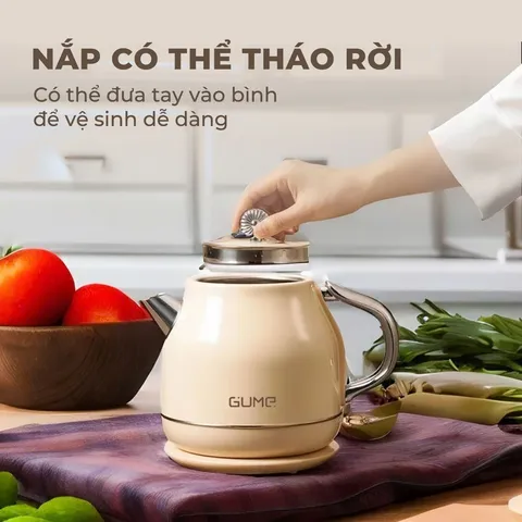 (Hàng nhập khẩu) Ấm đun nước siêu tốc Gume Korea GMEK-032 dung tích 1.8L màu be