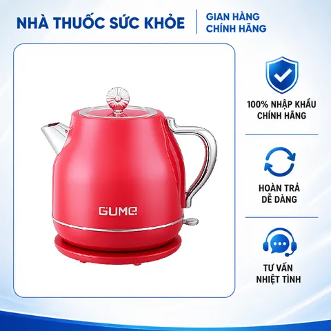 (Hàng nhập khẩu) Ấm đun nước siêu tốc Gume GM-033 dung tích 1.8L màu đỏ