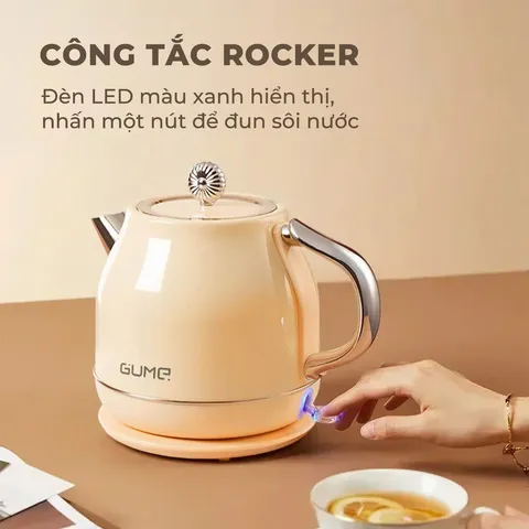 (Hàng nhập khẩu) Ấm đun nước siêu tốc Gume GM-033 dung tích 1.8L màu đỏ