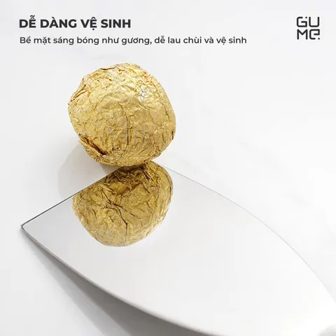(Hàng nhập khẩu) Xẻng Lật Thức Ăn Inox 304 GUME GM-D2114 Đa Năng, Cán Dài Chống Nóng - Màu Bạc