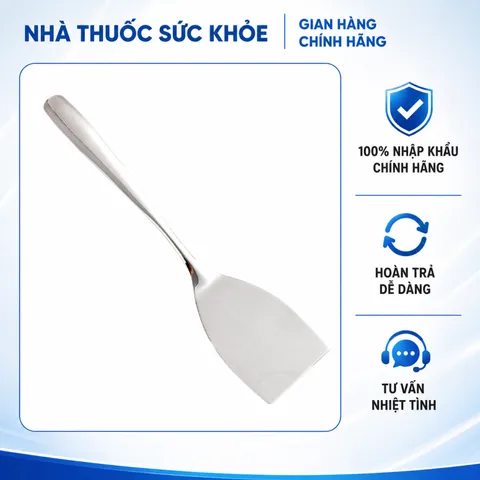 (Hàng nhập khẩu) Xẻng Lật Thức Ăn Inox 304 GUME GM-D2114 Đa Năng, Cán Dài Chống Nóng - Màu Bạc