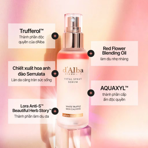 (Hàng nhập khẩu) Xịt Dưỡng Tinh Chất D'Alba White Truffle Vital Spray Serum 100ml - Cấp Ẩm Nhanh Chóng, Làm Dịu Da Nhạy Cảm