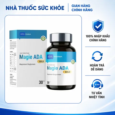 (Hàng chính hãng) Viên Uống Magie ADA Gold 30 Viên - Hỗ Trợ Giấc Ngủ, Giảm Mệt Mỏi, Tăng Cường Sức Khỏe