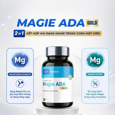 (Hàng chính hãng) Viên Uống Magie ADA Gold 30 Viên - Hỗ Trợ Giấc Ngủ, Giảm Mệt Mỏi, Tăng Cường Sức Khỏe