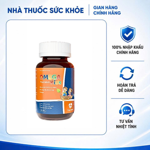 (Hàng chính hãng) Viên Uống Omega Kids Thái Minh Hộp 60 Viên - Hỗ Trợ Bổ Sung Omega 3, Vitamin D3, K2 Cho Bé